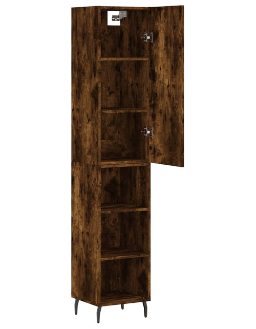 Загрузите изображение в средство просмотра галереи, Dulap înalt, stejar fumuriu, 34,5x34x180 cm, lemn prelucrat Lando - Lando
