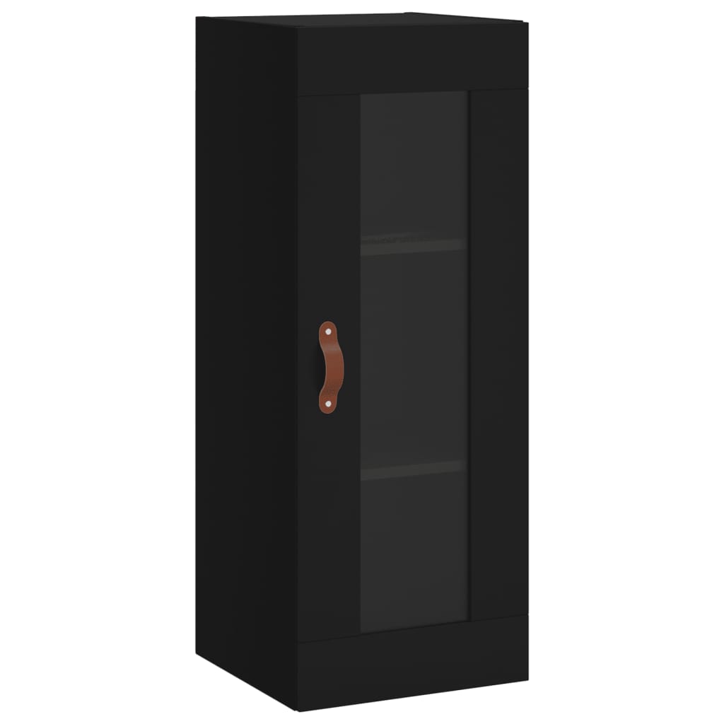 Dulap înalt, negru, 34,5x34x180 cm, lemn prelucrat - Lando