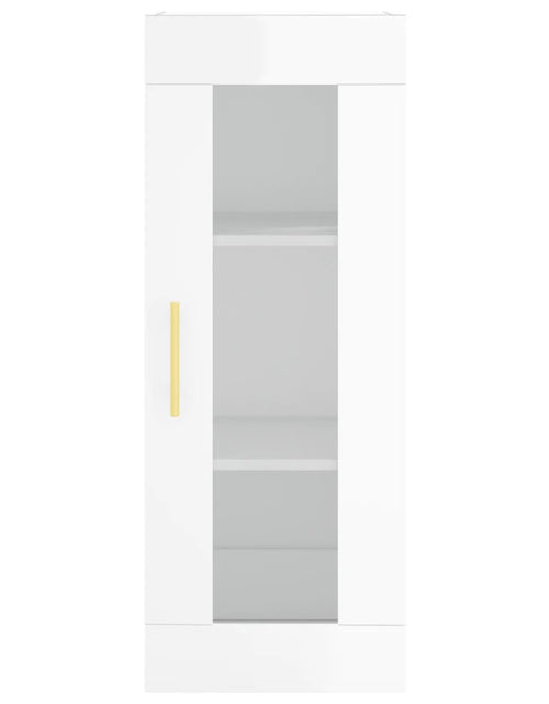Încărcați imaginea în vizualizatorul Galerie, Dulap înalt, alb extralucios, 34,5x34x180 cm, lemn prelucrat Lando - Lando
