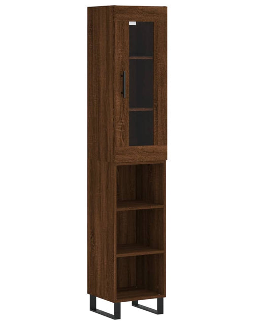 Încărcați imaginea în vizualizatorul Galerie, Dulap înalt, stejar maro, 34,5x34x180 cm, lemn prelucrat Lando - Lando
