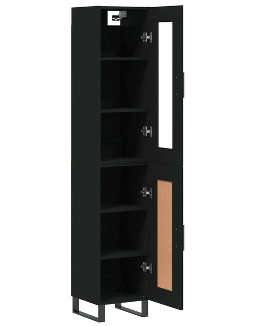 Încărcați imaginea în vizualizatorul Galerie, Dulap înalt, negru, 34,5x34x180 cm, lemn prelucrat - Lando
