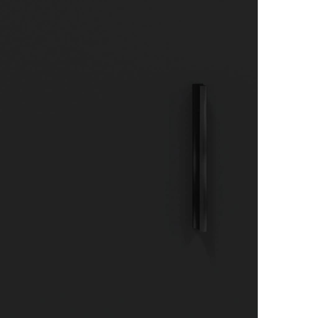 Dulap înalt, negru, 69,5x34x180 cm, lemn compozit - Lando