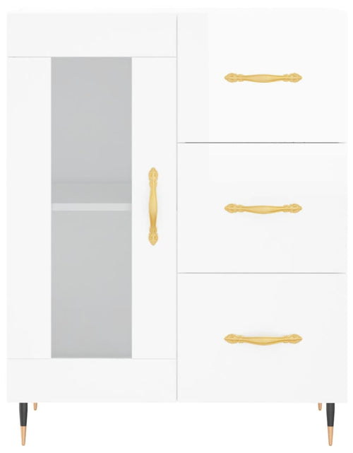 Încărcați imaginea în vizualizatorul Galerie, Dulap înalt, alb extralucios, 69,5x34x180 cm, lemn compozit Lando - Lando
