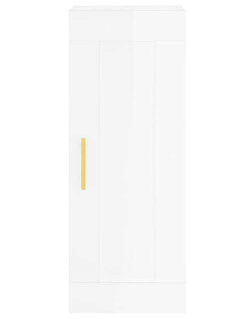 Загрузите изображение в средство просмотра галереи, Dulap înalt, alb extralucios, 34,5x34x180 cm, lemn prelucrat - Lando
