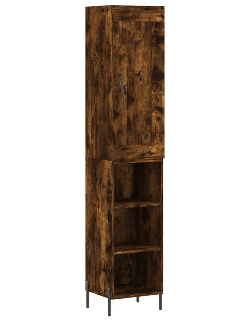Загрузите изображение в средство просмотра галереи, Dulap înalt, stejar fumuriu, 34,5x34x180 cm, lemn prelucrat - Lando
