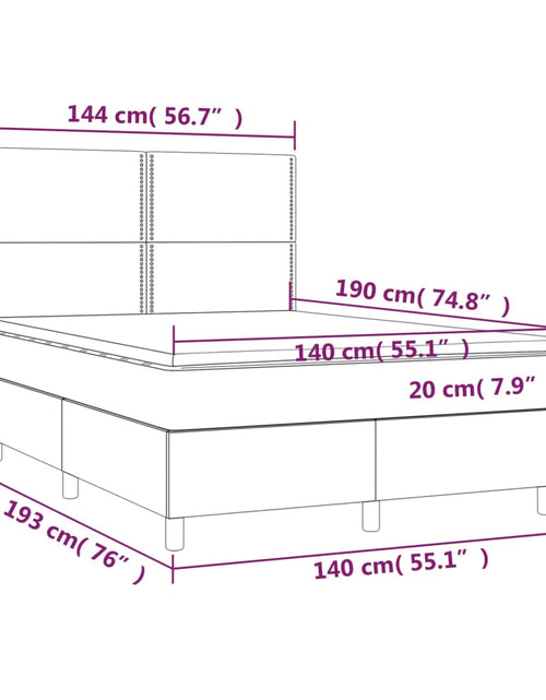 Încărcați imaginea în vizualizatorul Galerie, Pat box spring cu saltea, gri taupe, 140x200 cm, textil - Lando
