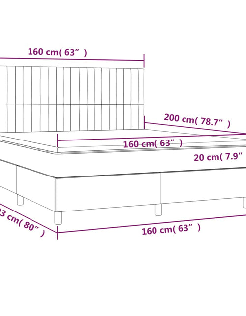 Încărcați imaginea în vizualizatorul Galerie, Pat box spring cu saltea, gri închis, 160x200 cm, catifea - Lando
