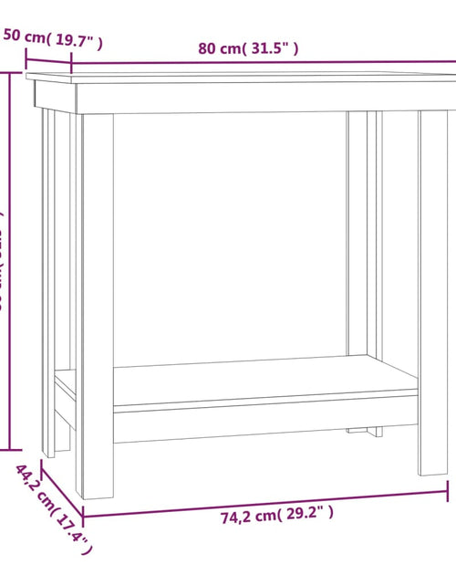 Загрузите изображение в средство просмотра галереи, Banc de lucru, negru, 80x50x80 cm, lemn masiv pin Lando - Lando
