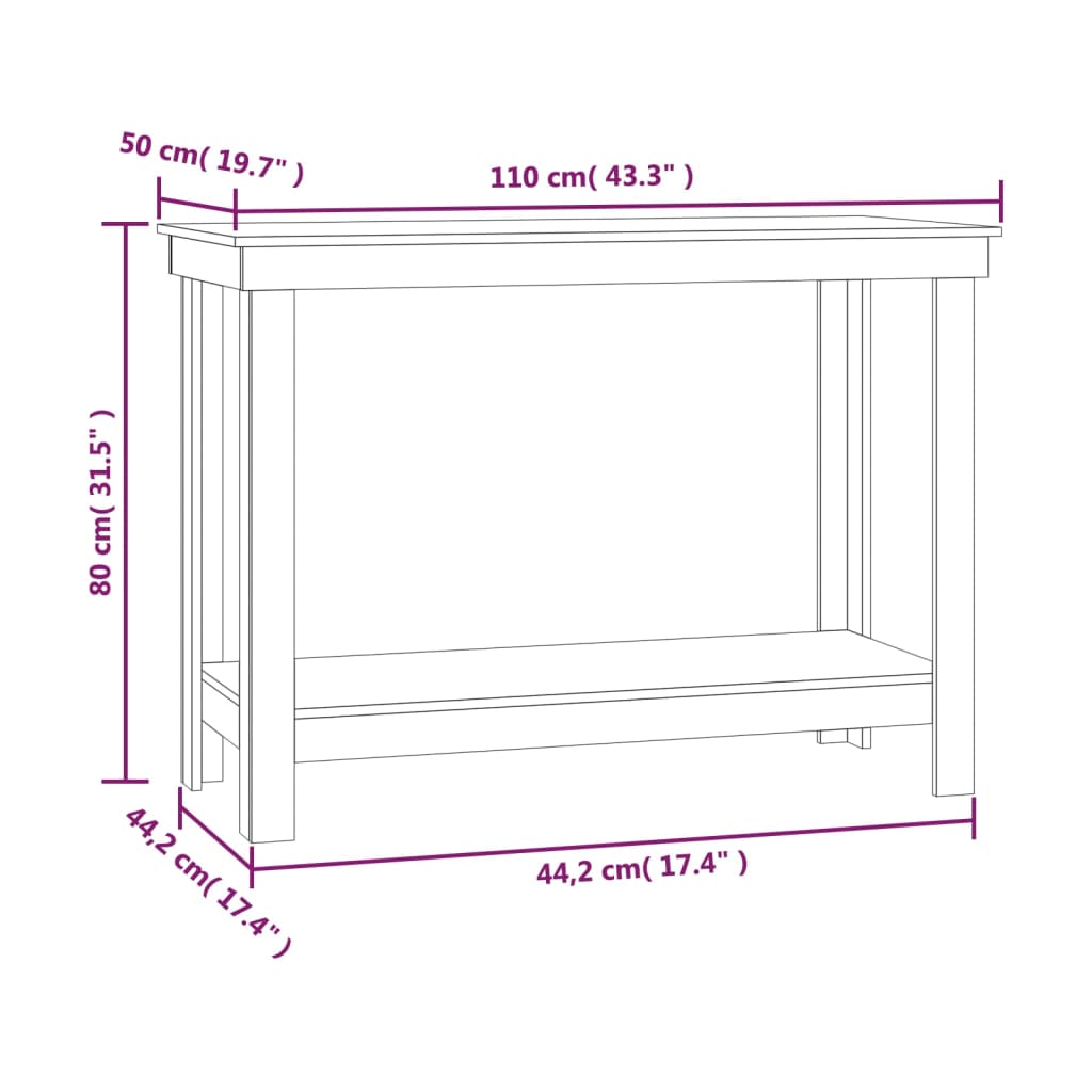 Banc de lucru, gri, 110x50x80 cm, lemn masiv pin Lando - Lando