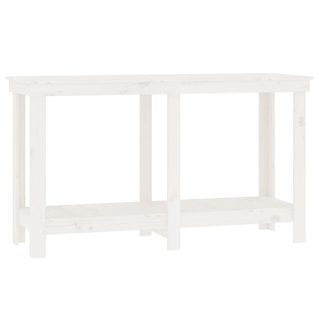 Banc de lucru, alb, 140x50x80 cm, lemn masiv pin Lando - Lando