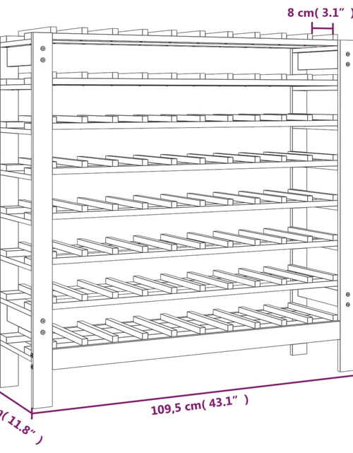 Загрузите изображение в средство просмотра галереи, Suport de vinuri, 109,5x30x107,5 cm, lemn masiv de pin - Lando
