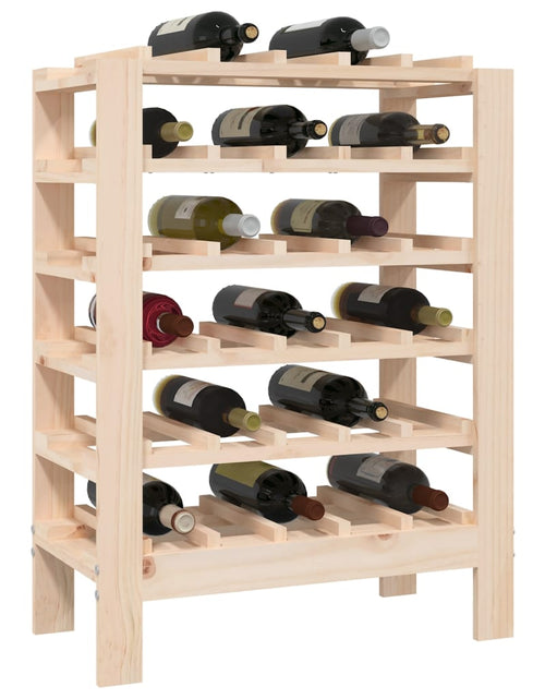 Încărcați imaginea în vizualizatorul Galerie, Suport de vinuri, 61,5x30x82 cm, lemn masiv de pin - Lando
