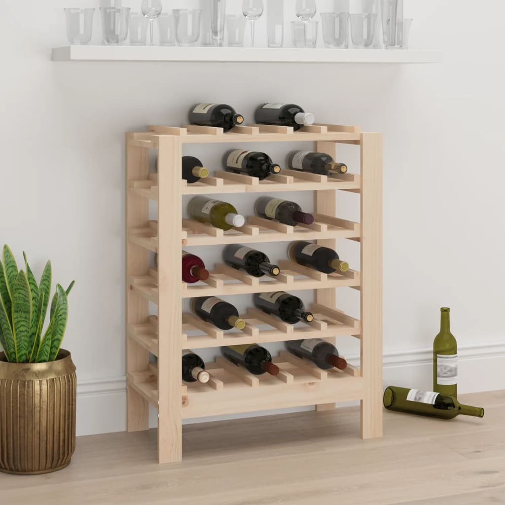 Suport de vinuri, 61,5x30x82 cm, lemn masiv de pin - Lando