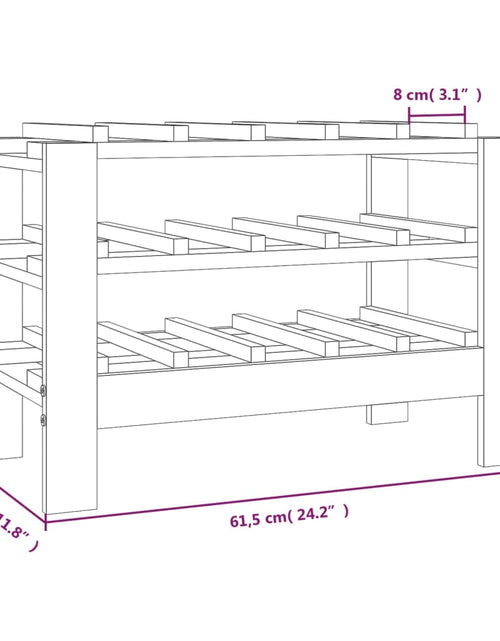 Încărcați imaginea în vizualizatorul Galerie, Suport de vinuri, 61,5x30x42 cm, lemn masiv de pin - Lando
