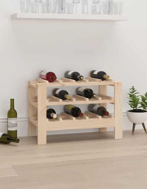 Încărcați imaginea în vizualizatorul Galerie, Suport de vinuri, 61,5x30x42 cm, lemn masiv de pin - Lando
