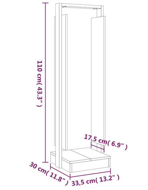 Încărcați imaginea în vizualizatorul Galerie, Suport pentru bușteni, 33,5x30x110 cm, lemn masiv pin - Lando
