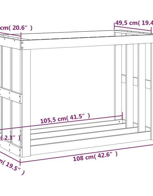 Загрузите изображение в средство просмотра галереи, Suport bușteni exterior maro miere 108x52x74 cm lemn masiv pin Lando - Lando
