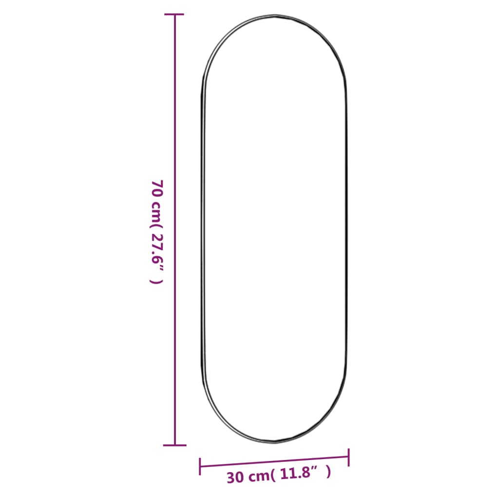Oglindă de perete, 30x70 cm, oval, sticlă - Lando