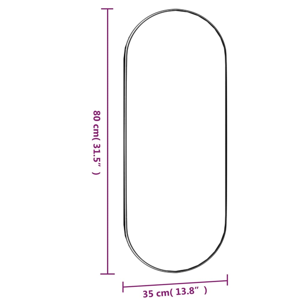 Oglindă de perete, 35x80 cm, oval, sticlă - Lando