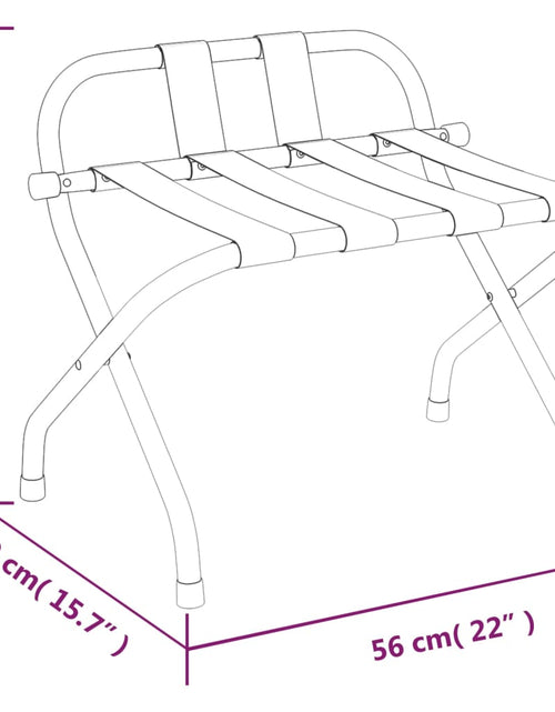 Загрузите изображение в средство просмотра галереи, Suport pentru bagaje cu spătar, negru, 56x39x52 cm - Lando
