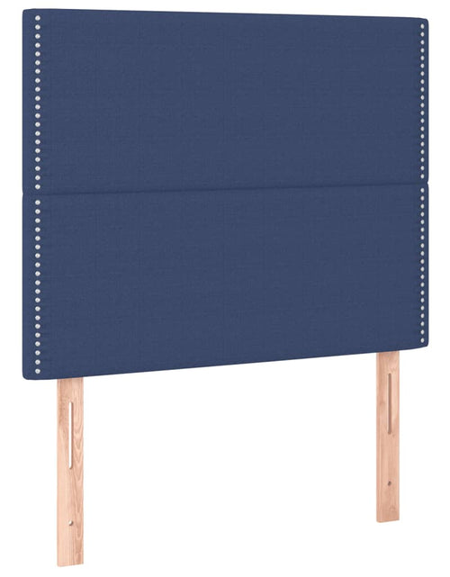 Încărcați imaginea în vizualizatorul Galerie, Pat box spring cu saltea, albastru, 120x200 cm, textil - Lando

