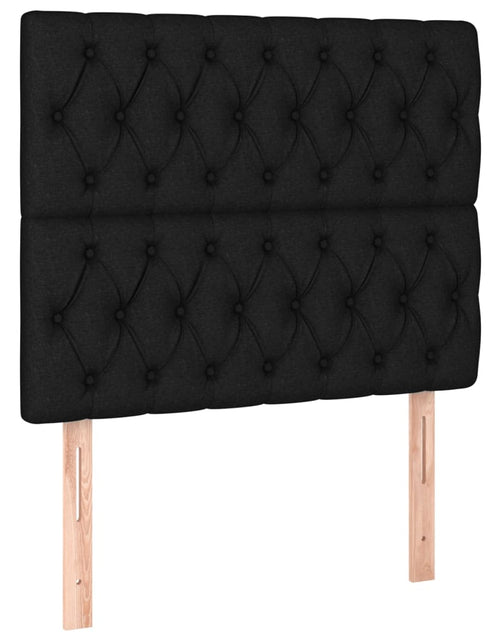 Încărcați imaginea în vizualizatorul Galerie, Pat box spring cu saltea, negru, 120x200 cm, textil - Lando
