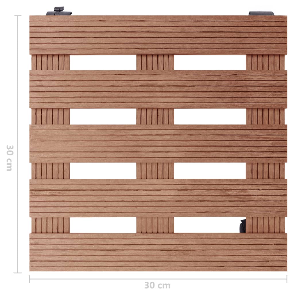 Cărucioare pentru plante, 4 buc., maro, 30x30x7,5 cm, WPC Lando - Lando