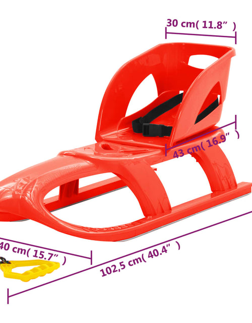 Încărcați imaginea în vizualizatorul Galerie, Sanie cu scaun, roșu, 102,5x40x23 cm, polipropilenă Lando - Lando
