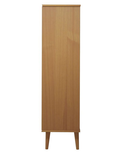 Încărcați imaginea în vizualizatorul Galerie, Bibliotecă „MOLDE” maro, 90x35x133,5 cm, lemn masiv de pin Lando - Lando
