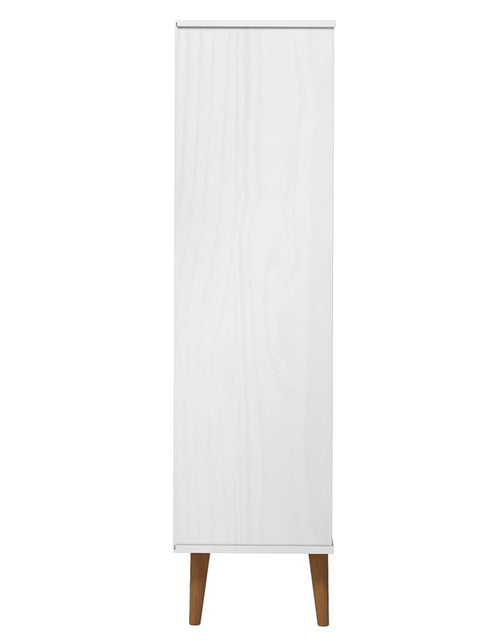 Încărcați imaginea în vizualizatorul Galerie, Bibliotecă „MOLDE”, alb, 90x35x133,5 cm, lemn masiv de pin Lando - Lando
