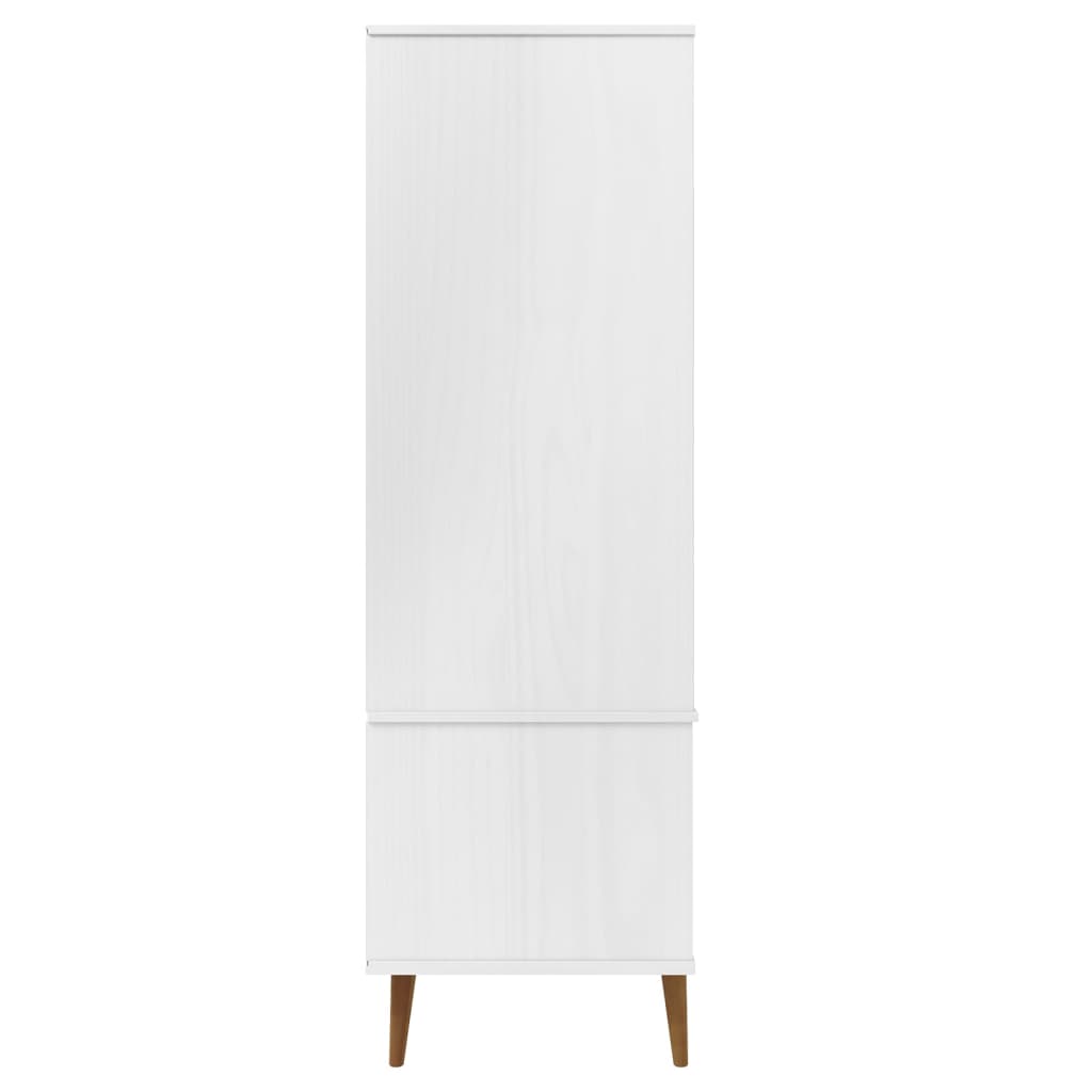 Șifonier "MOLDE", alb, 90x55x175 cm, lemn masiv de pin - Lando