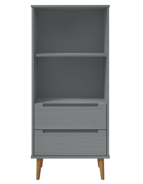 Încărcați imaginea în vizualizatorul Galerie, Bibliotecă „MOLDE” gri, 60x35x133,5 cm, lemn masiv de pin Lando - Lando
