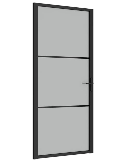 Загрузите изображение в средство просмотра галереи, Ușă de interior, 93x201,5 cm, sticlă neagră mată și aluminiu - Lando

