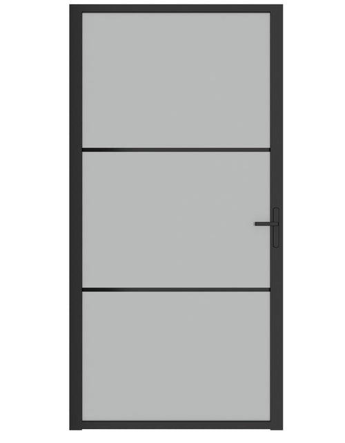 Загрузите изображение в средство просмотра галереи, Ușă de interior, 102,5x201,5 cm, Negru, sticlă mată și aluminiu Lando - Lando

