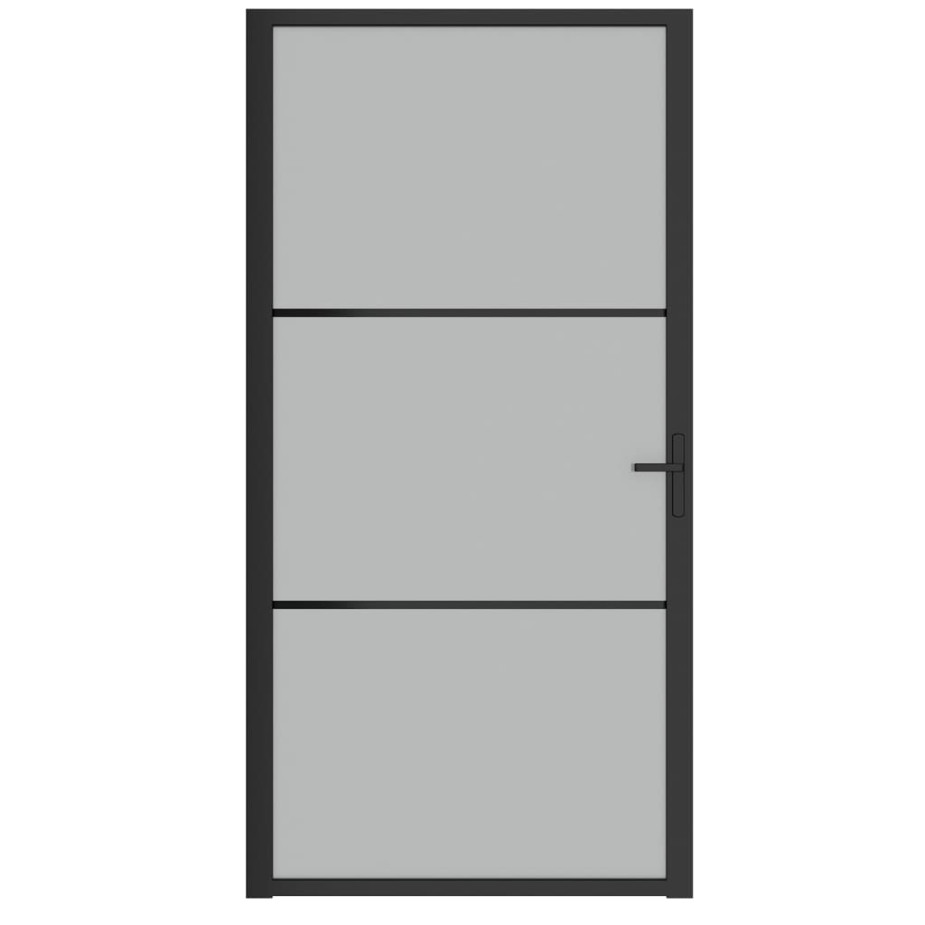 Ușă de interior, 102,5x201,5 cm, Negru, sticlă mată și aluminiu Lando - Lando