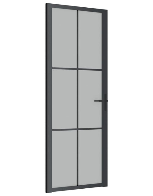 Загрузите изображение в средство просмотра галереи, Ușă de interior, 76x201,5 cm, sticlă neagră mată și aluminiu - Lando
