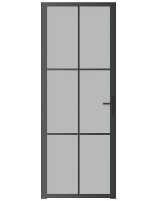 Încărcați imaginea în vizualizatorul Galerie, Ușă de interior, 76x201,5 cm, sticlă neagră mată și aluminiu - Lando
