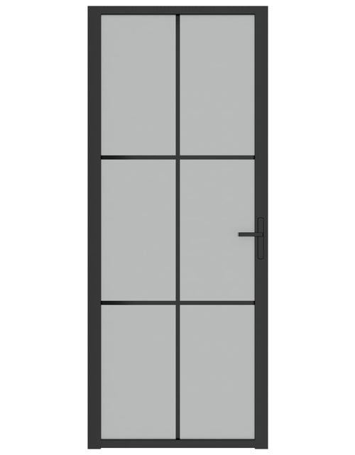 Загрузите изображение в средство просмотра галереи, Ușă de interior, 83x201,5 cm, sticlă neagră mată și aluminiu Lando - Lando
