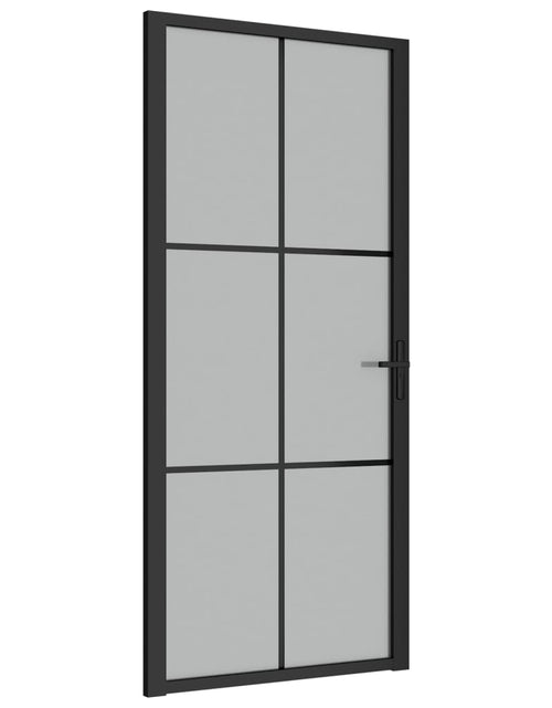 Încărcați imaginea în vizualizatorul Galerie, Ușă de interior, 93x201,5 cm, sticlă neagră mată și aluminiu Lando - Lando
