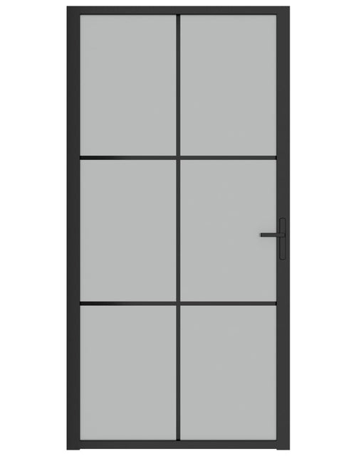 Загрузите изображение в средство просмотра галереи, Ușă de interior, 102,5x201,5 cm, Negru, sticlă mată și aluminiu Lando - Lando
