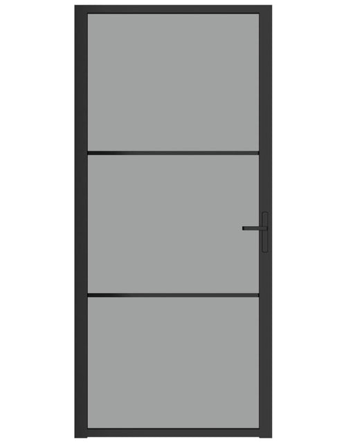 Încărcați imaginea în vizualizatorul Galerie, Ușă de interior, 93x201,5 cm, negru, sticlă ESG și aluminiu Lando - Lando
