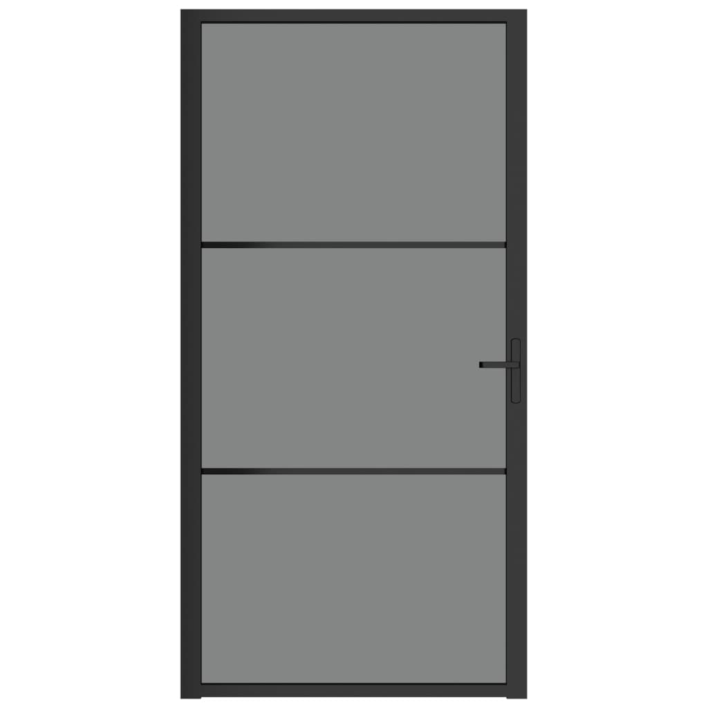 Ușă de interior, 102,5x201,5 cm, Negru, sticlă ESG și aluminiu Lando - Lando