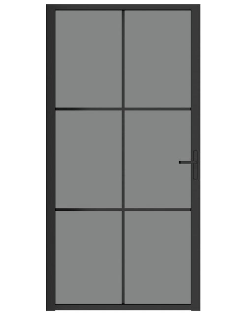 Загрузите изображение в средство просмотра галереи, Ușă de interior, 102,5x201,5 cm, Negru, sticlă ESG și aluminiu Lando - Lando
