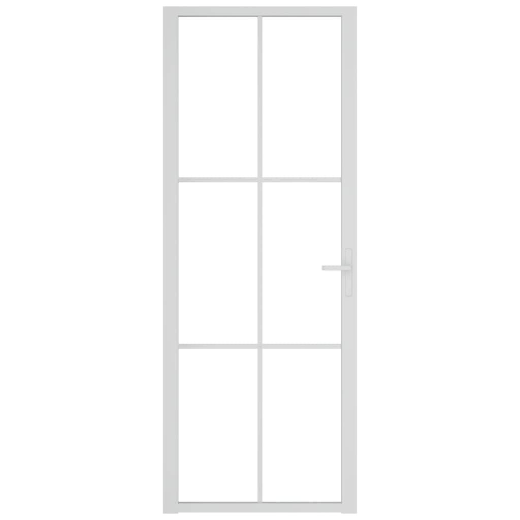 Ușă de interior, 76x201,5 cm, alb, sticlă ESG și aluminiu Lando - Lando