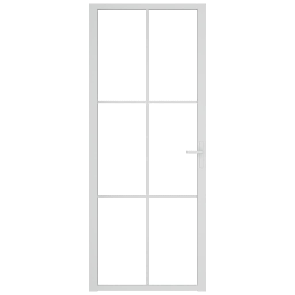 Ușă de interior, 83x201,5 cm, alb, sticlă ESG și aluminiu Lando - Lando