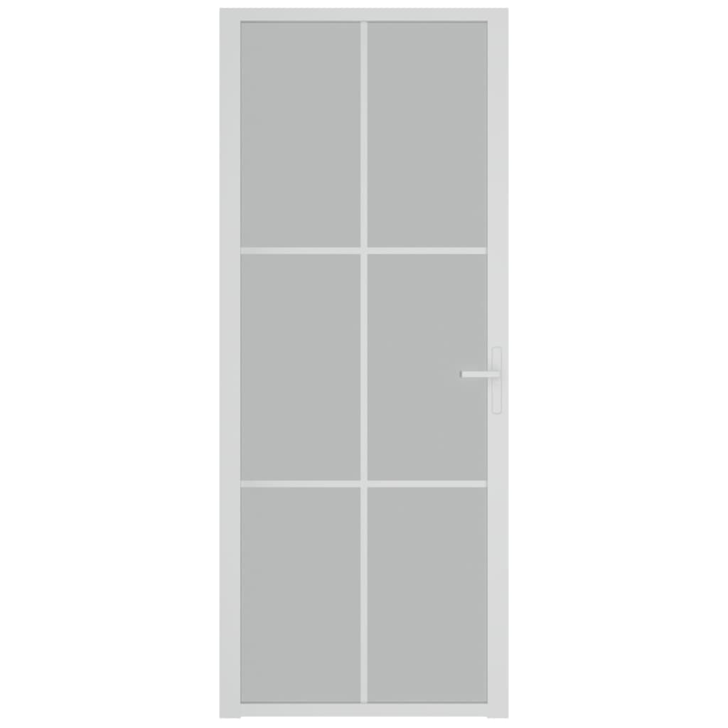 Ușă de interior, 83x201,5 cm, alb, sticlă mată și aluminiu Lando - Lando