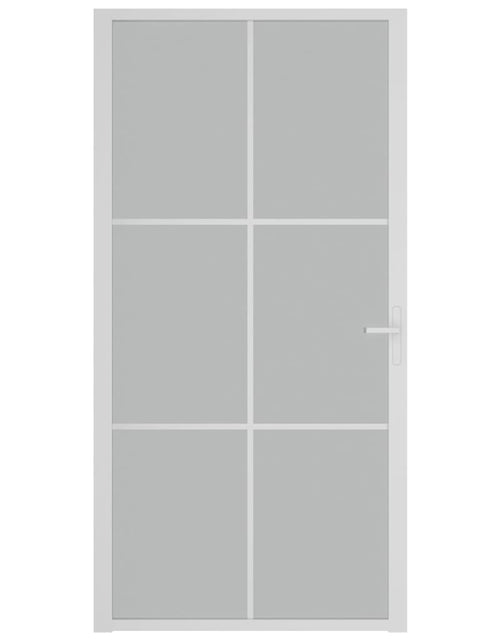 Încărcați imaginea în vizualizatorul Galerie, Ușă de interior, 102,5x201,5 cm, alb, sticlă mată și aluminiu Lando - Lando
