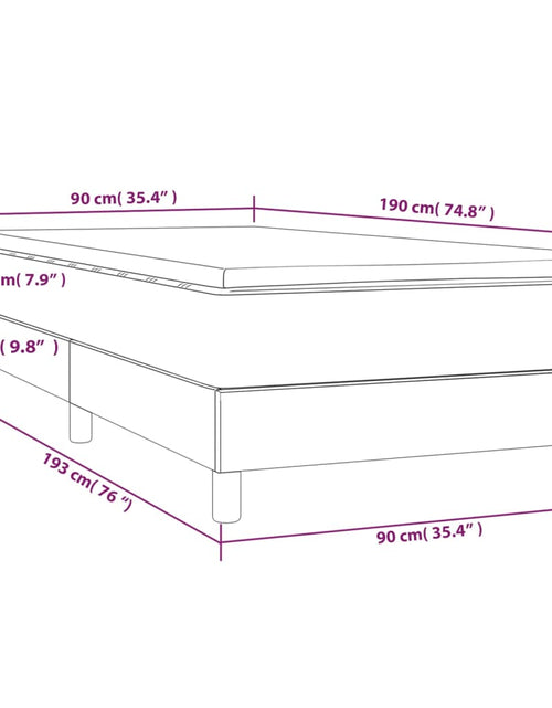 Загрузите изображение в средство просмотра галереи, Pat box spring cu saltea, gri deschis, 90x190 cm, textil - Lando
