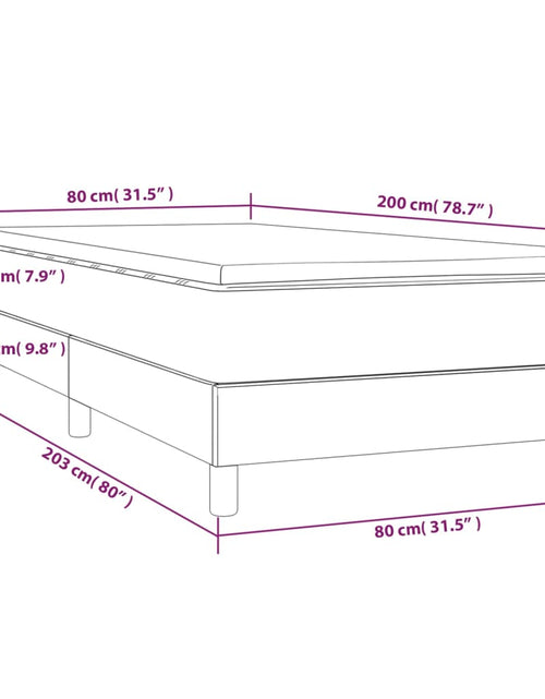 Încărcați imaginea în vizualizatorul Galerie, Pat box spring cu saltea, gri închis, 80x200 cm, textil - Lando
