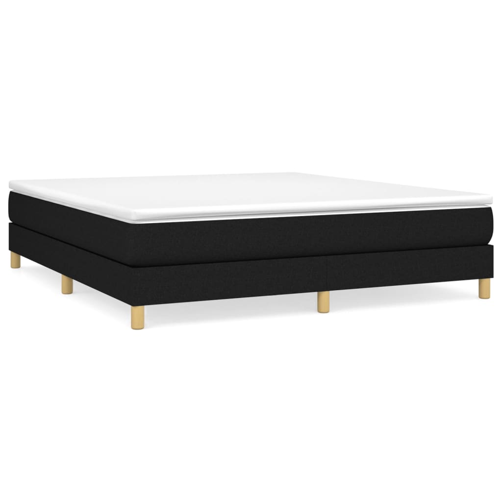 Pat box spring cu saltea, negru, 180x200 cm, catifea - Lando